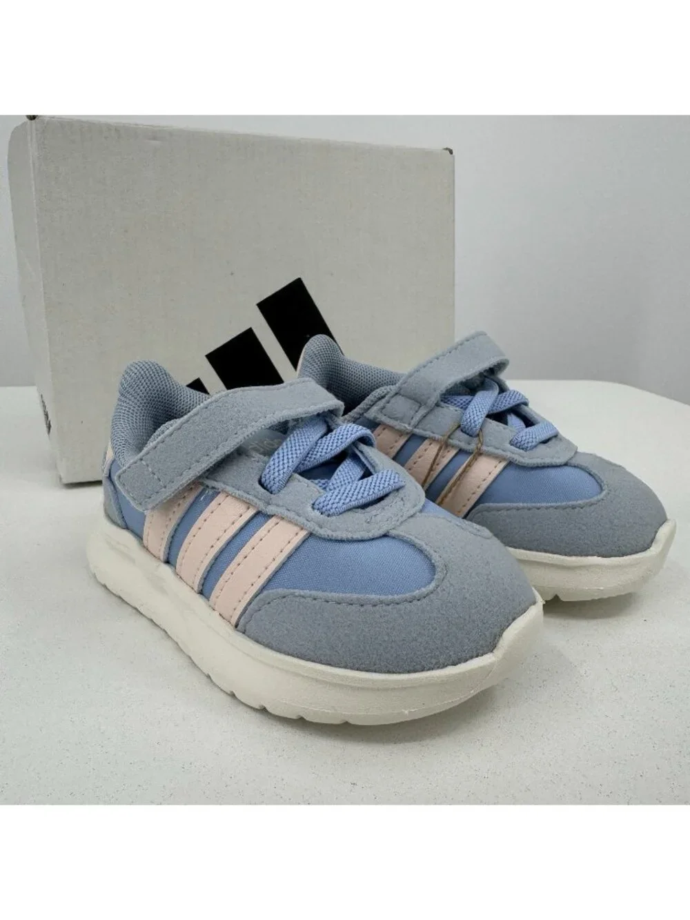 Adidas Infant Girl's Run 70s 2.0 Running Shoes Hook & Loop size 5K Light Blue